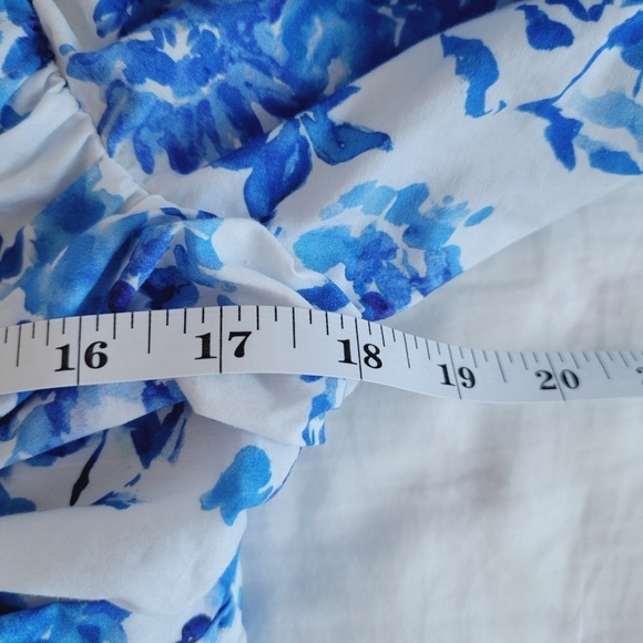 Caroline Constas White and Blue Floral Brie Mini Dress - Picture 9 of 12